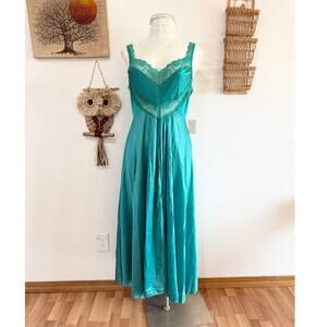 80s NOS Aqua Green Lace Nightgown size 5X
